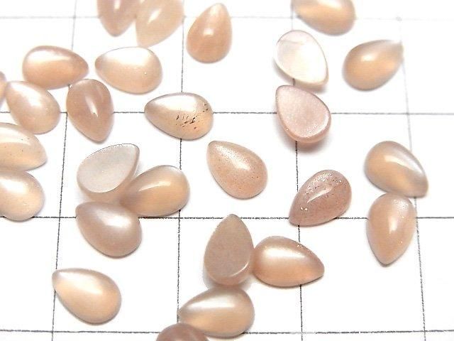 【動画】ピーチムーンストーンAAA- ペアシェイプ カボション6×4mm 10個 サムネイル2