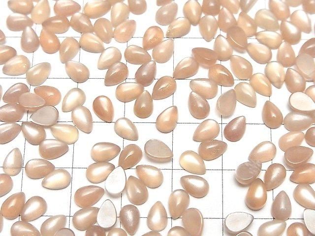 【動画】ピーチムーンストーンAAA- ペアシェイプ カボション6×4mm 10個 サムネイル4