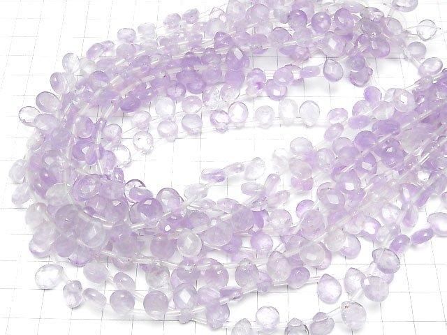 【動画】ピンクアメジストAA++ ペアシェイプカット10×8mm 半連/1連(約34cm) サムネイル4