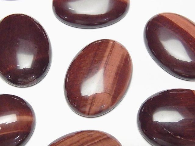 【動画】レッドタイガーアイAA++ オーバル カボション30×22mm 1個の画像
