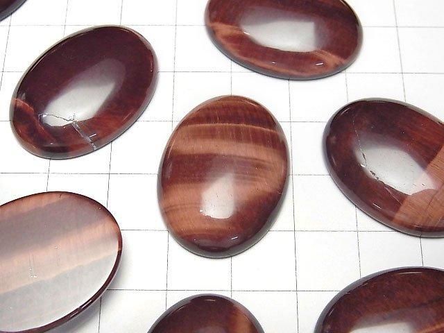 【動画】レッドタイガーアイAA++ オーバル カボション30×22mm 1個 サムネイル2