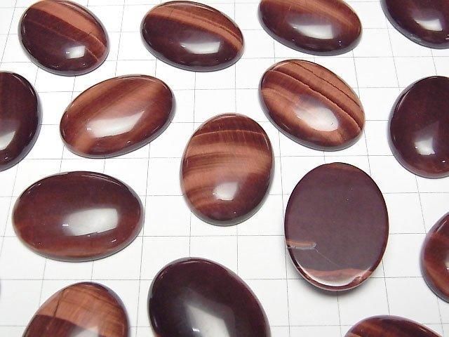 【動画】レッドタイガーアイAA++ オーバル カボション30×22mm 1個 サムネイル3