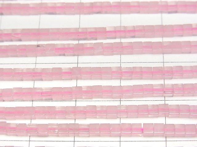【動画】ローズクォーツAA++ 極小キューブ2×2×2mm 1連(約37cm) サムネイル2