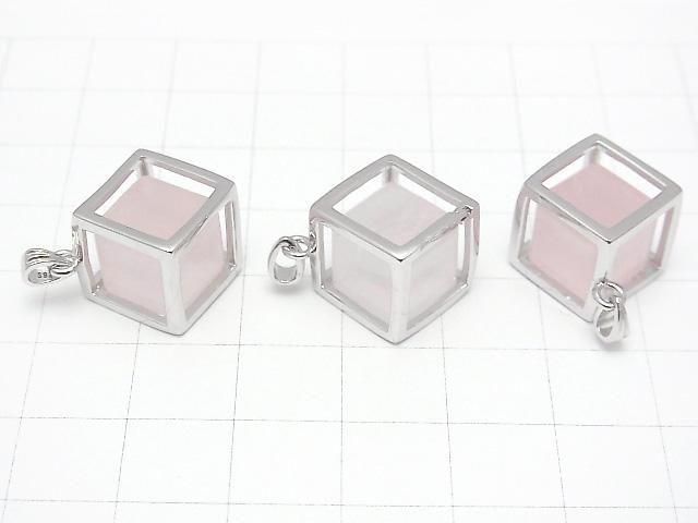 【動画】ローズクォーツAAA- ダイス型ペンダントトップ20×20mm SILVER925製 1個 サムネイル2