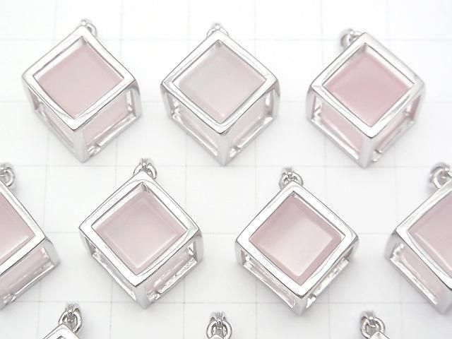 【動画】ローズクォーツAAA- ダイス型ペンダントトップ20×20mm SILVER925製 1個 サムネイル3