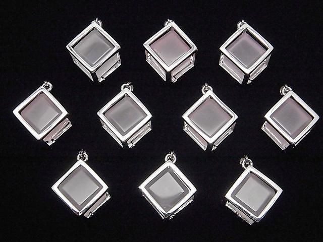 【動画】ローズクォーツAAA- ダイス型ペンダントトップ20×20mm SILVER925製 1個 サムネイル4