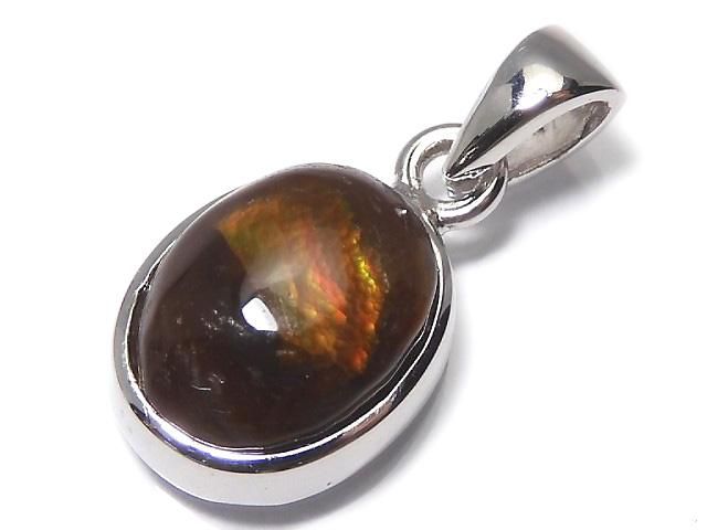 【動画】【1点もの】メキシコ産ファイヤーアゲートAAA- ペンダントトップ SILVER925製 NO.33の画像