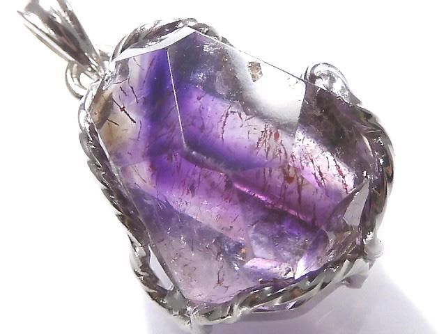 【動画】【1点もの】アメジストエレスチャルAAA ペンダントトップ SILVER925製 NO.25の画像