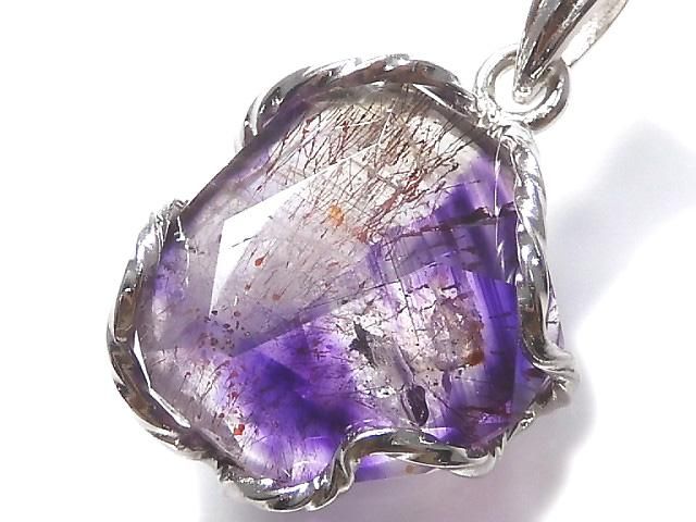 【動画】【1点もの】アメジストエレスチャルAAA ペンダントトップ SILVER925製 NO.28の画像