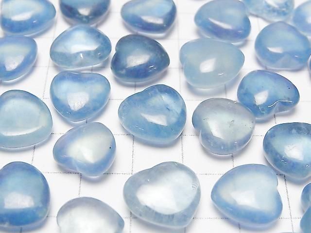 【動画】アクアマリンAAA 穴なしハート12~14mm 1個 サムネイル3