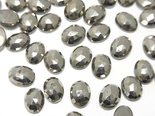 【動画】パイライト ルース オーバル ローズカット8×6mm 3個の画像