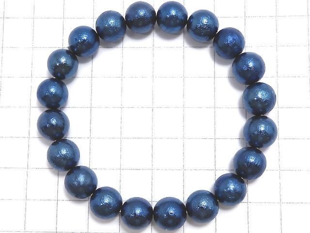 【動画】【1点もの】メテオライト(アルタイ隕石) ラウンド10mm ブルー 1連(ブレス) NO.4 サムネイル2