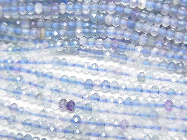 【動画】【素晴らしい輝き】マルチカラーフローライトAA++ 極小ボタンカット2×2×1.5mm 1連(約36cm)の画像
