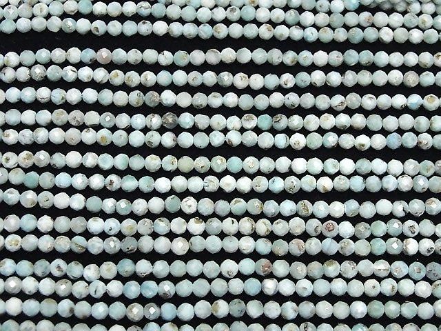 【動画】【素晴らしい輝き】ラリマーAA ラウンドカット4mm 半連/1連(約36cm) サムネイル3