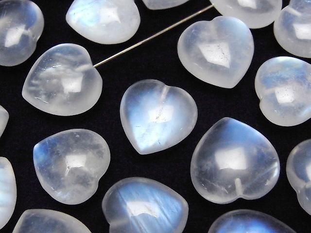 【動画】ロイヤルブルームーンストーンAAA- 片穴ハート14~16mm 1個の画像