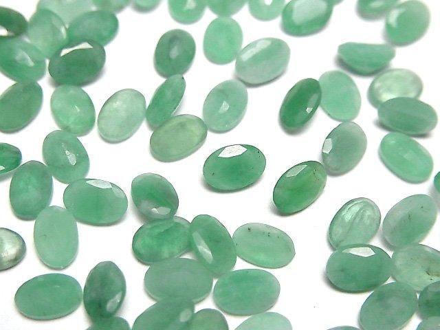 【動画】エメラルドAA+ ルース オーバルファセットカット6×4mm 2粒の画像