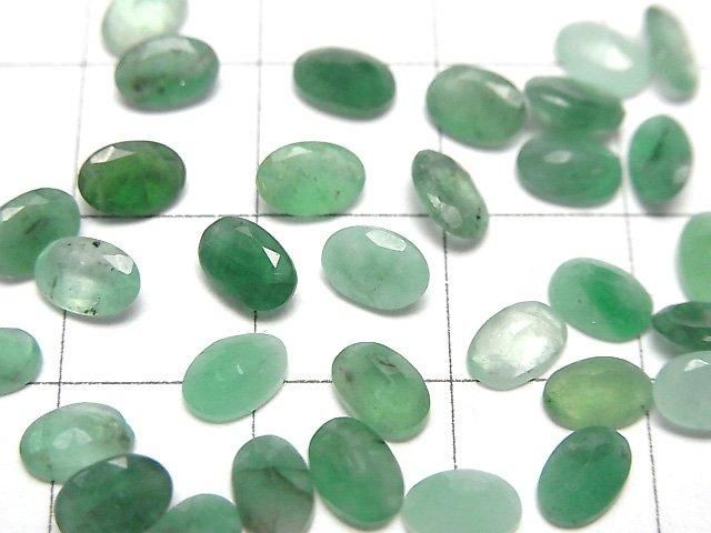 【動画】エメラルドAA+ ルース オーバルファセットカット6×4mm 2粒 サムネイル2