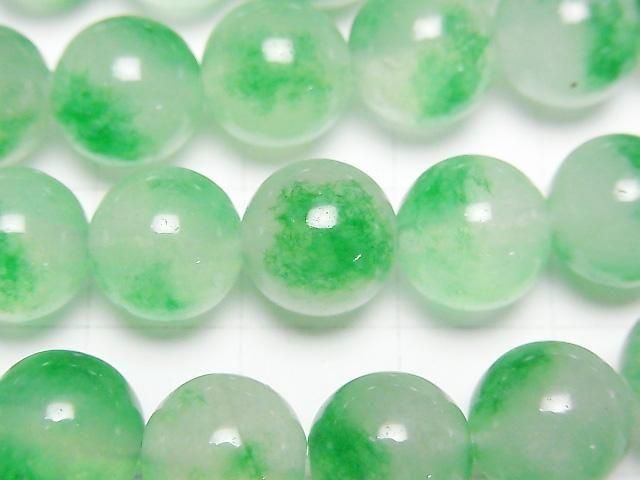 【動画】クリア×グリーンジェード ラウンド10mm 1連(約35cm) サムネイル2