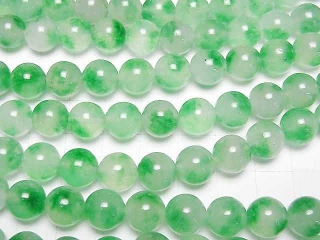 【動画】クリア×グリーンジェード ラウンド10mm 1連(約35cm) サムネイル3