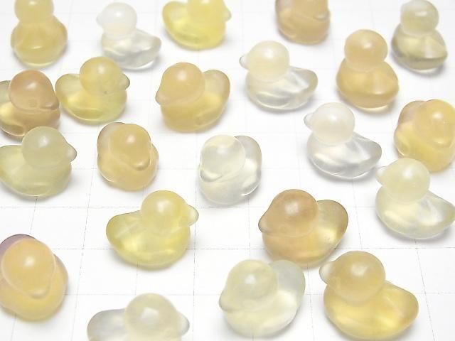 【動画】ゴールデンフローライトAAA あひるモチーフ 13×15mm 【穴なし】 3個 サムネイル4
