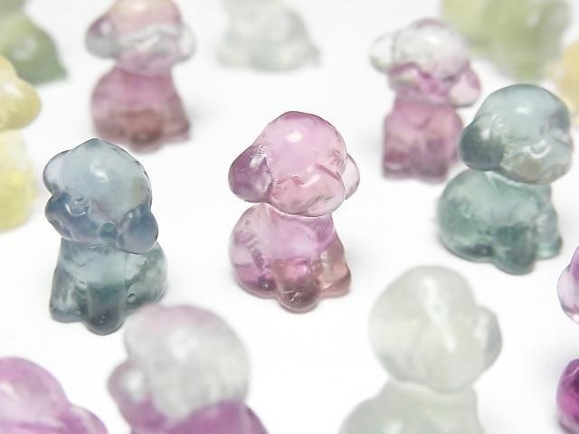 【動画】マルチカラーフローライトAAA プードルモチーフ 17×13mm 【穴なし】 5個の画像