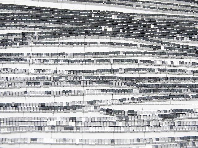 【動画】【素晴らしい輝き】高純度テラヘルツ鉱石 スクエアロンデル(ディスク)1.5×1.5×1mm 1連(約36cm) サムネイル3