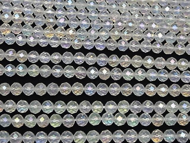 【動画】【素晴らしい輝き】アクアクリスタル 64面ラウンドカット6mm 半連/1連(約36cm) サムネイル3