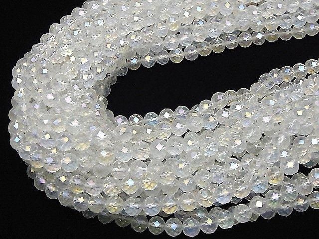 【動画】【素晴らしい輝き】アクアクリスタル 64面ラウンドカット6mm 半連/1連(約36cm) サムネイル4