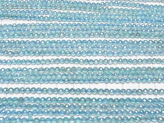 【動画】【素晴らしい輝き】ライトブルーフラッシュクリスタル ラウンドカット3mm 1連(約34cm) サムネイル3