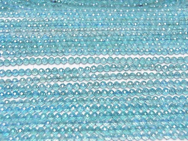 【動画】【素晴らしい輝き】ライトブルーフラッシュクリスタル ラウンドカット4mm 1連(約34cm) サムネイル3