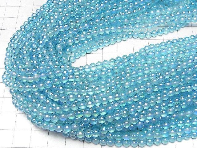 【動画】ライトブルーフラッシュクリスタル ラウンド4mm 1連(約36cm) サムネイル4