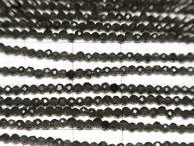 【動画】【素晴らしい輝き】レインボーオブシディアンAAA ラウンドカット2mm 1連(約36cm) サムネイル2