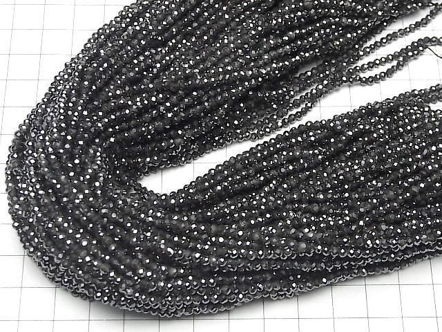 【動画】【素晴らしい輝き】◆磁気入り◆ヘマタイト ラフラウンドカット3mm 1連(約35cm) サムネイル4