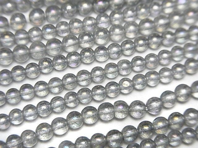 【動画】グレーフラッシュクリスタル ラウンド3mm 1連(約36cm)の画像