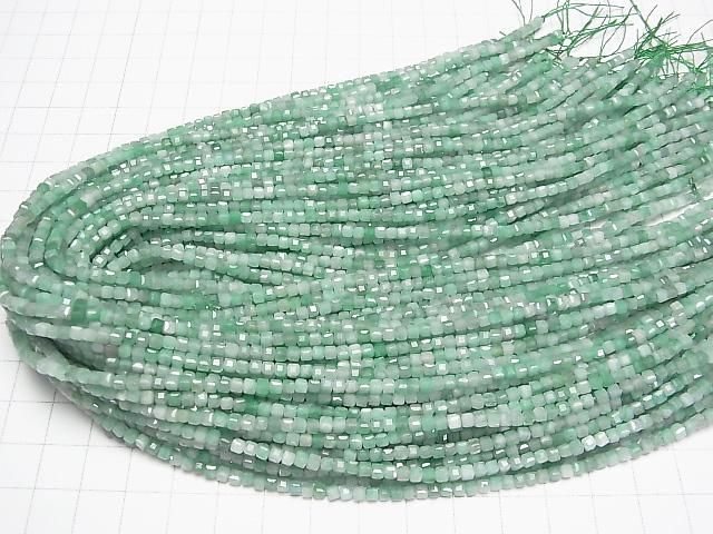 【動画】【素晴らしい輝き】ブラジル産エメラルドAA++ キューブカット2.5×2.5×2.5mm 半連/1連(約37cm) サムネイル4