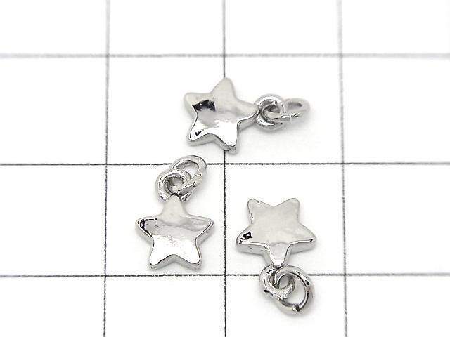 メタルパーツ 丸カン付きエンドチャーム スター(星)6×6mm シルバーカラー 3個 サムネイル2