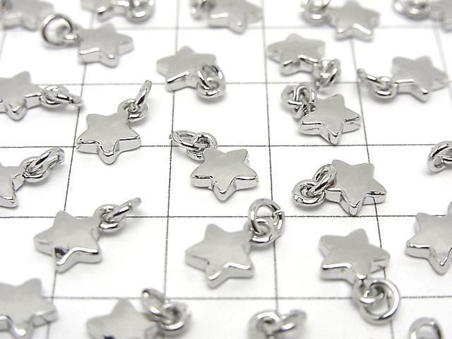 メタルパーツ 丸カン付きエンドチャーム スター(星)6×6mm シルバーカラー 3個 サムネイル3