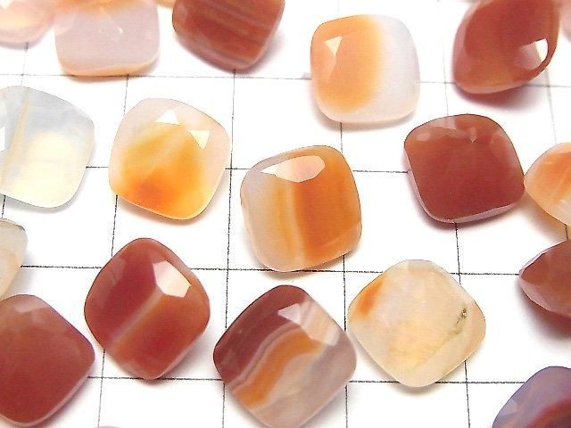 【動画】ミックスカーネリアン ルース スクエアファセットカット10×10mm 3粒 サムネイル2