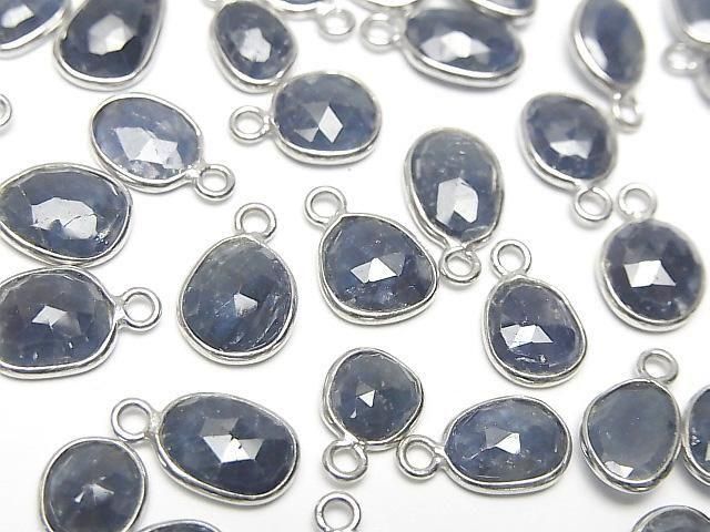 【動画】宝石質ブルーサファイアAA++ 枠留めフリーフォーム ローズカット【片カン】 SILVER925 3個の画像