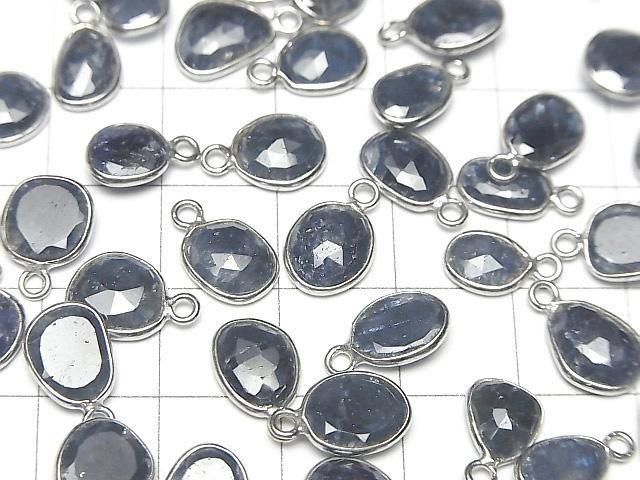 【動画】宝石質ブルーサファイアAA++ 枠留めフリーフォーム ローズカット【片カン】 SILVER925 3個 サムネイル3