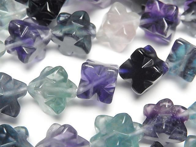 【動画】マルチカラーフローライトAA++ スターダイスカット16×16mm 半連/1連(約36cm)の画像