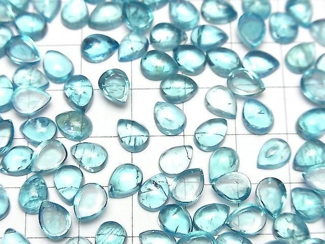【動画】宝石質アパタイトAAA- ペアシェイプ カボション8×6mm 1個 サムネイル4