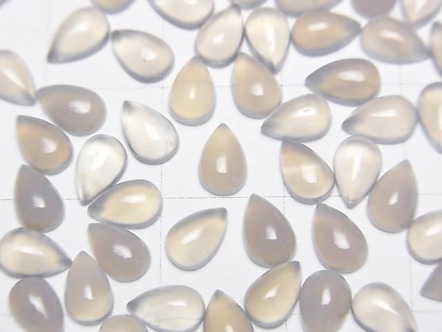 【動画】グレーオニキスAAA ペアシェイプ カボション6×4mm 5個 サムネイル2