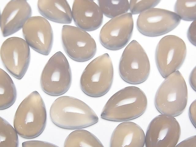 【動画】グレーオニキスAAA ペアシェイプ カボション12×8mm 4個の画像