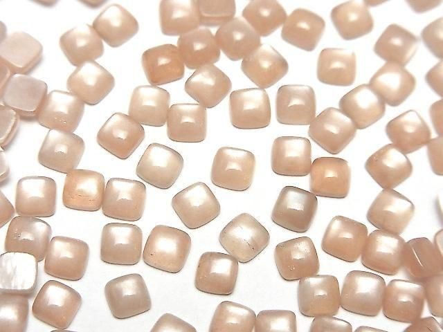 【動画】ピーチムーンストーンAAA- スクエア カボション4×4mm 10個の画像