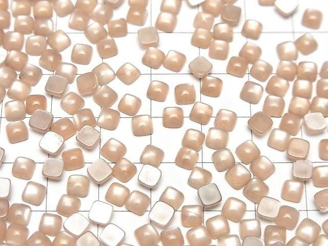 【動画】ピーチムーンストーンAAA- スクエア カボション4×4mm 10個 サムネイル4