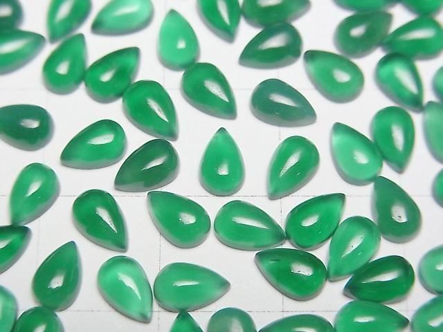 【動画】グリーンオニキスAAA ペアシェイプ カボション6×4mm 5個 サムネイル2
