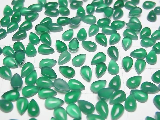 【動画】グリーンオニキスAAA ペアシェイプ カボション6×4mm 5個 サムネイル3