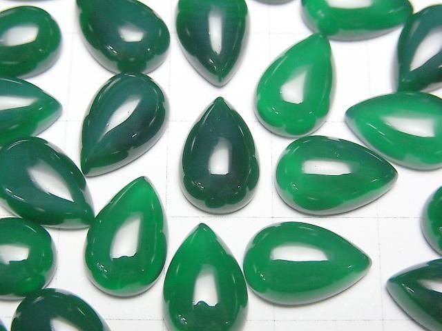 【動画】グリーンオニキスAAA ペアシェイプ カボション12×8mm 4個 サムネイル2