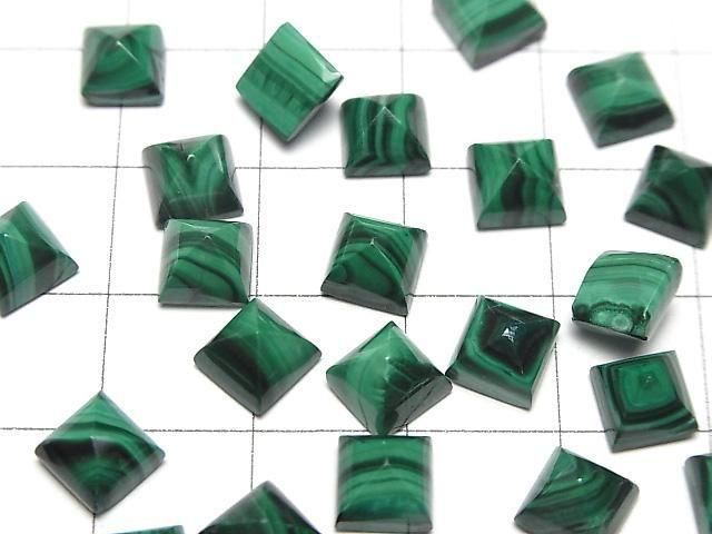 【動画】マラカイトAAA シュガーローフカット6×6mm 3個 サムネイル3